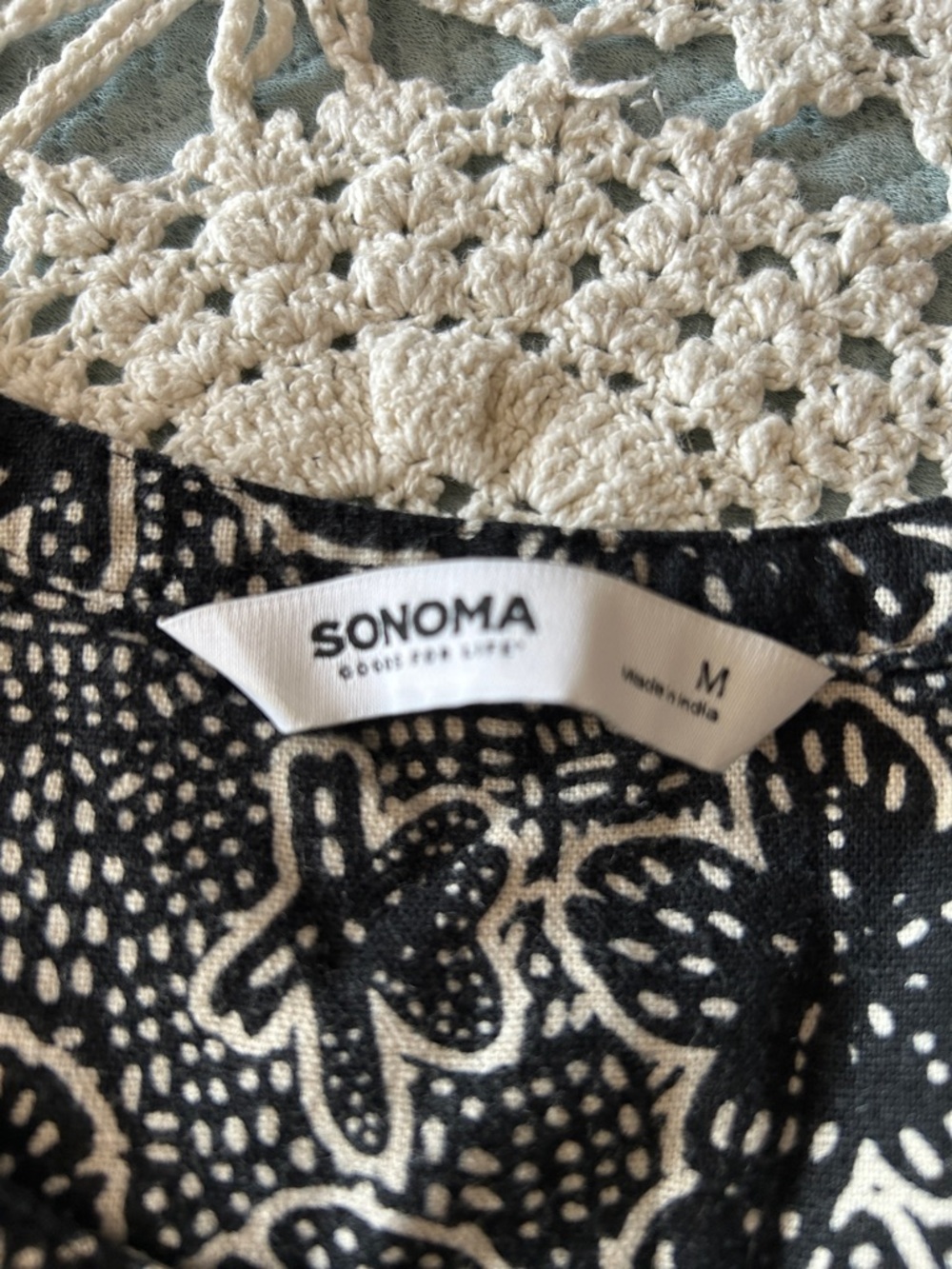 Sonoma Black and White Floral dress size medium - Picture 4 of 4